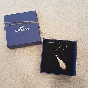 Swarovski Gold Crystal Graduated Teardrop Pendant
